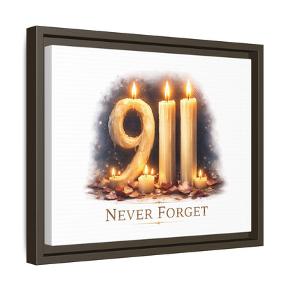 9/11 Never Forget Framed Canvas Print