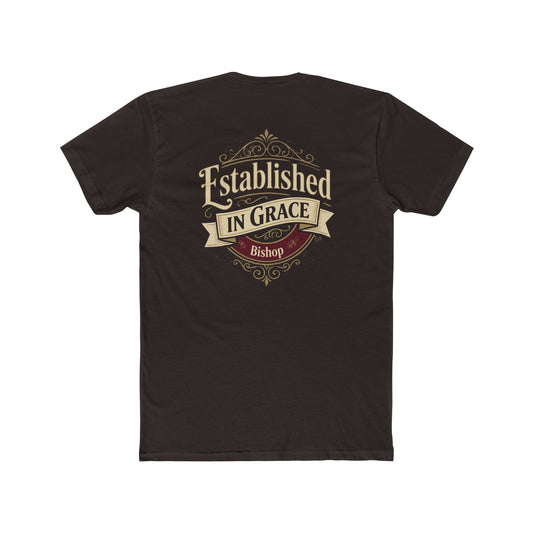 Established in Grace Bishop T‑Shirt — Vintage Christian Faith Tee
