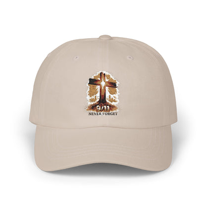 Dad Cap — Grunge Cross 'Never Forget' Embroidered Baseball Hat