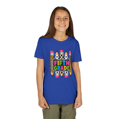 Fifth Grade Pencil Kids Tee — Back to School Youth Short Sleeve Shirt