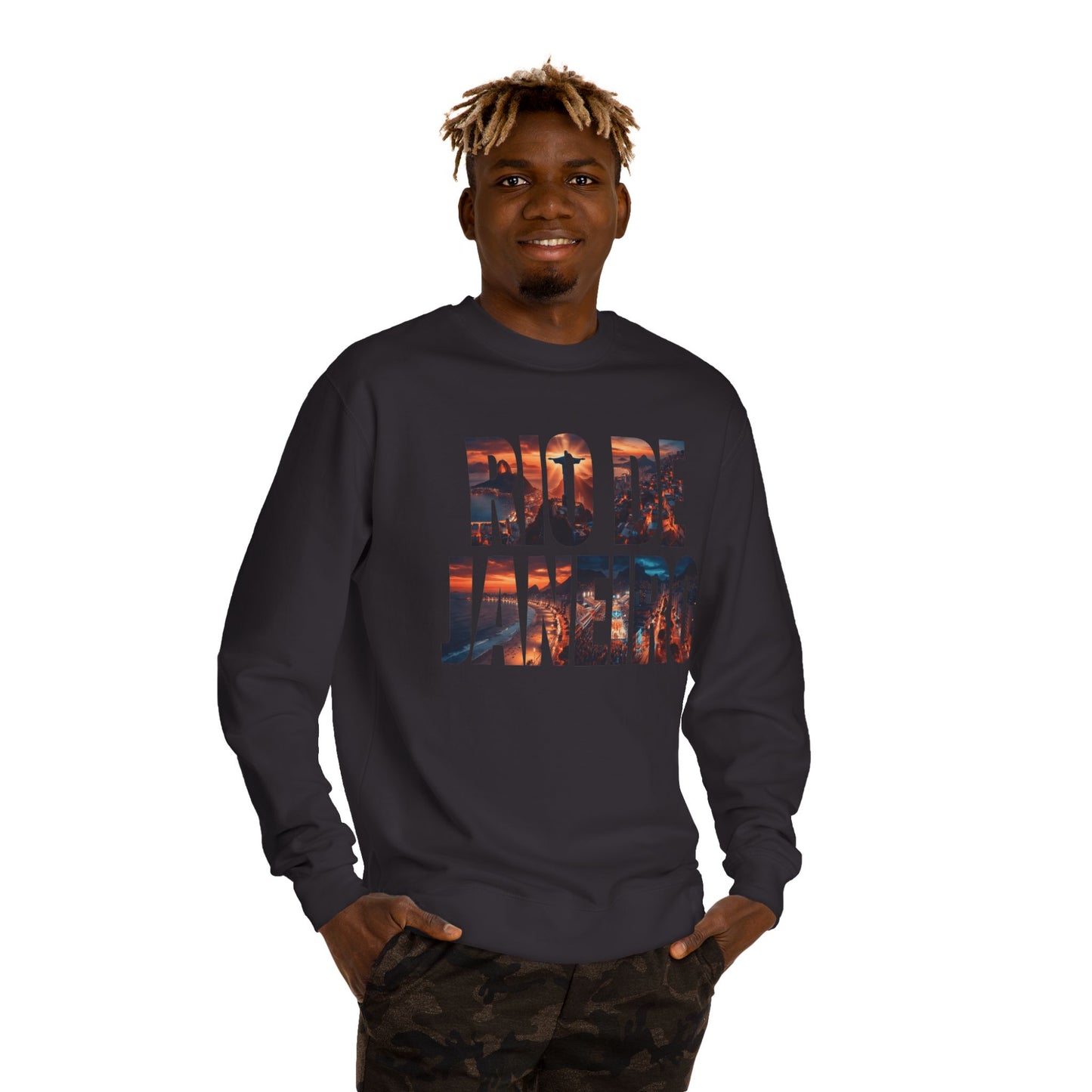 Rio de Janeiro Graphic Sweatshirt — Sunset Typography Travel Crewneck