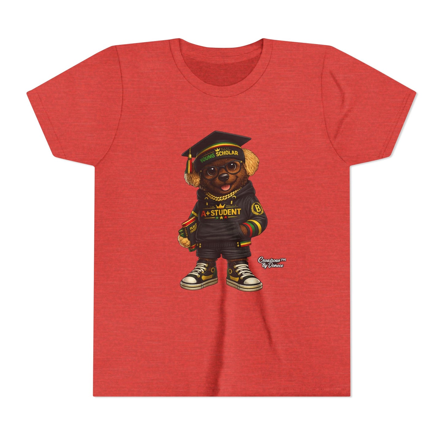 Youth Tee — Scholar Student Bear Graduation Graphic