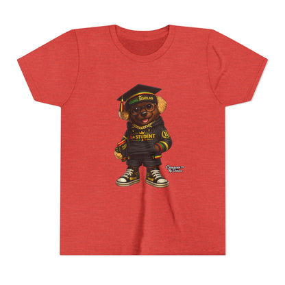 Youth Tee — Scholar Student Bear Graduation Graphic
