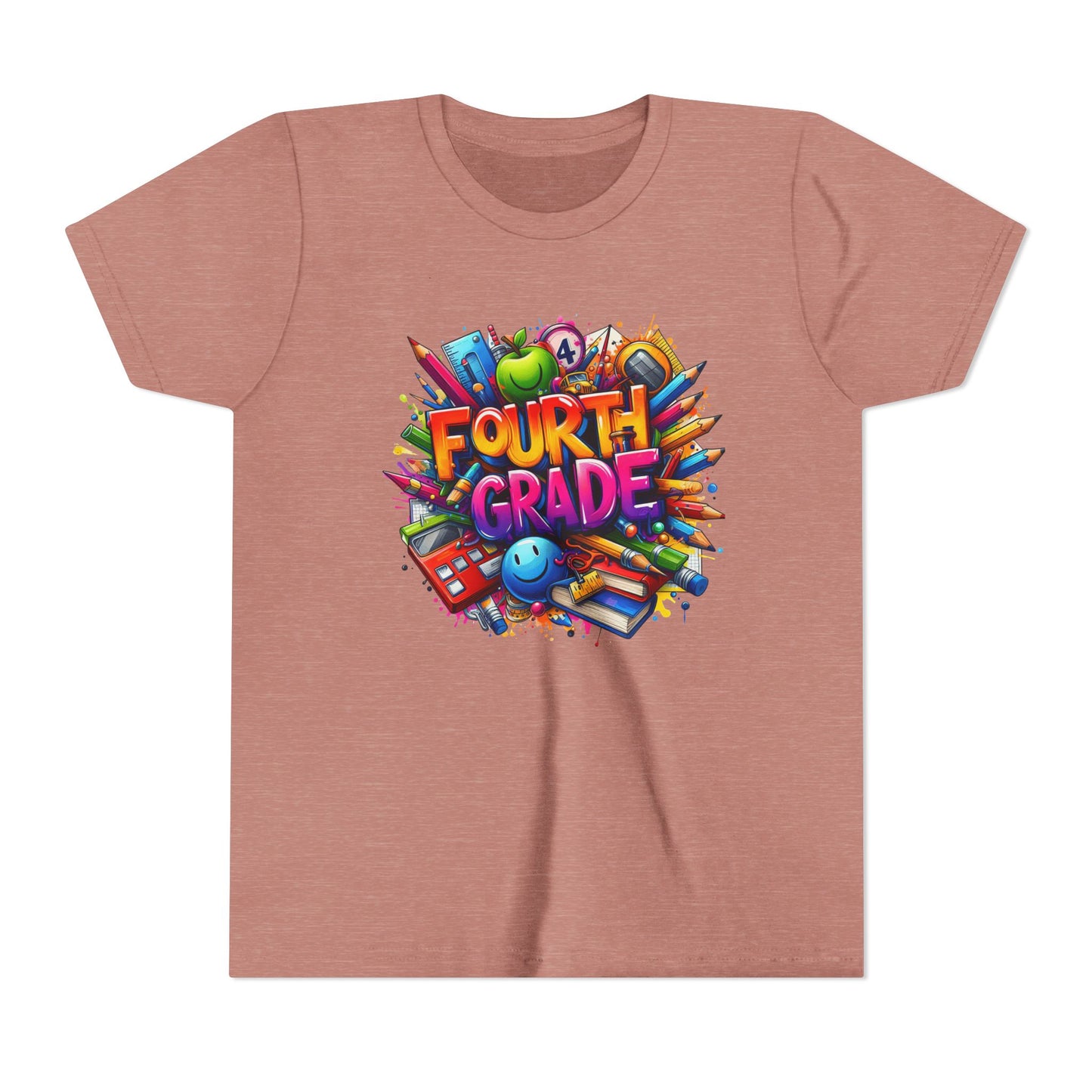 Fourth Grade Youth T‑Shirt – Colorful School Supplies Back to School Tee
