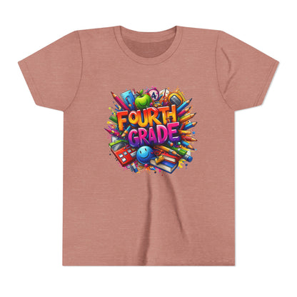 Fourth Grade Youth T‑Shirt – Colorful School Supplies Back to School Tee