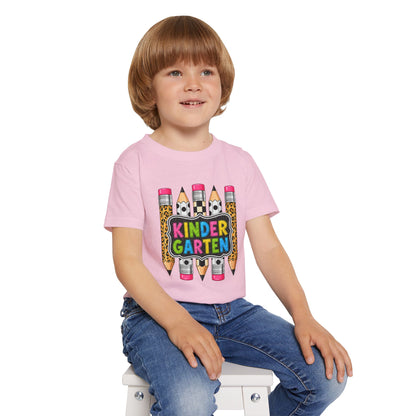 Kindergarten Pencils Toddler T-Shirt — Colorful Back-to-School Tee