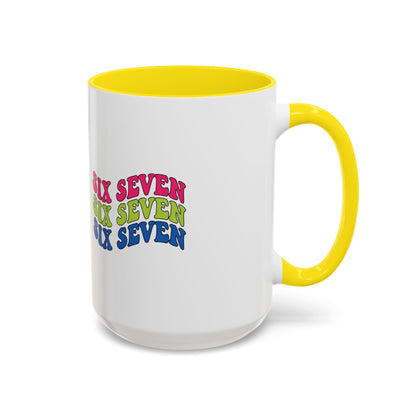 Six Seven Retro Accent Coffee Mug — Colorful 11/15oz Ceramic Tea Cup