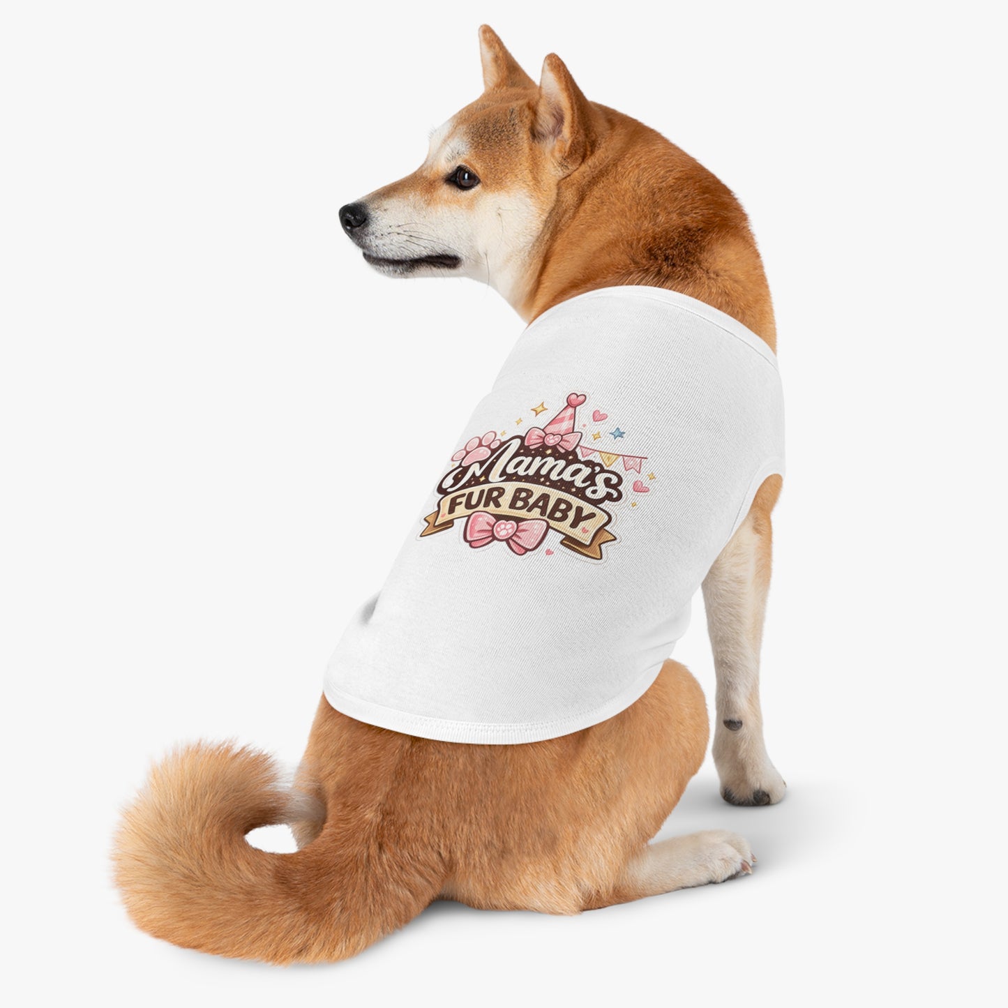 Mama's Fur Baby Pet Tank Top — Cute Paw & Bow Dog Shirt