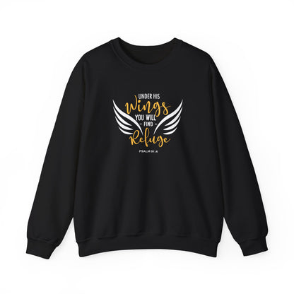 Under His Wings You Will -find Refuge Psalm 91:4 Sweatshirt