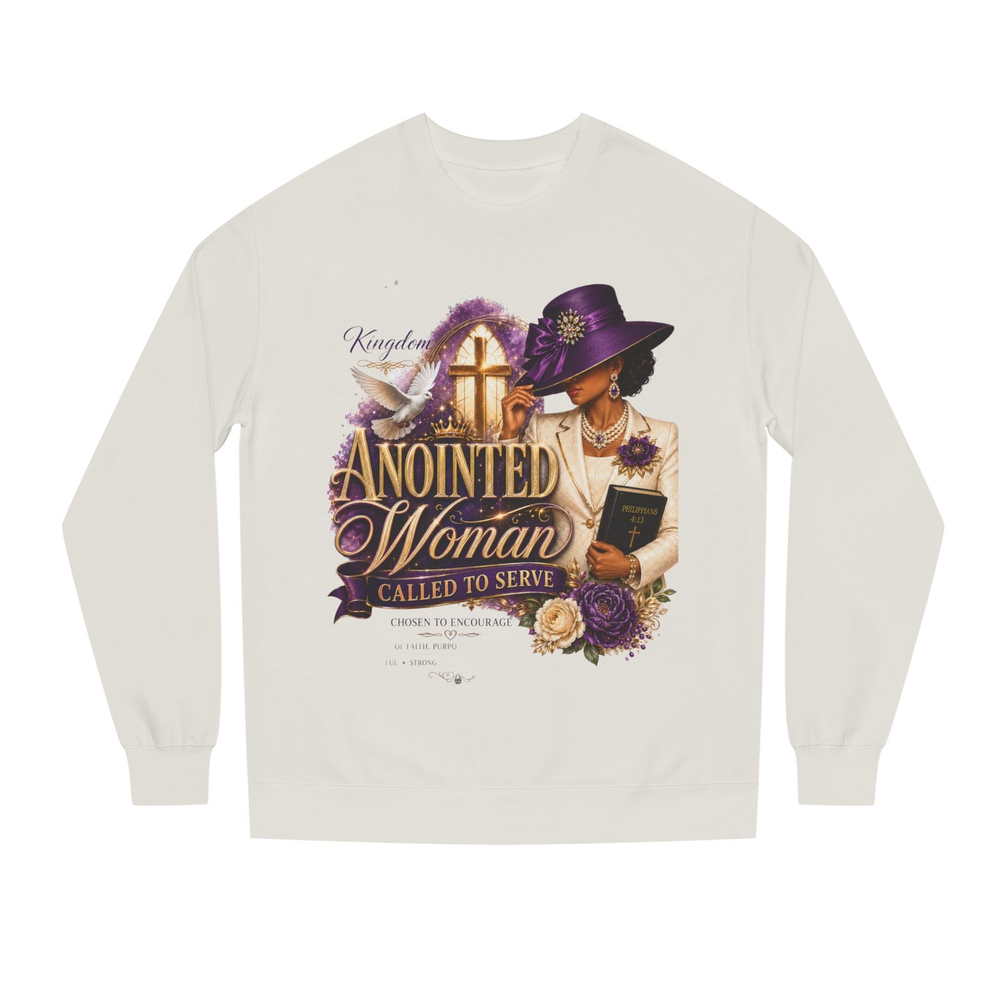 Anointed Woman Crewneck Sweatshirt — Called to Serve Gospel Graphic