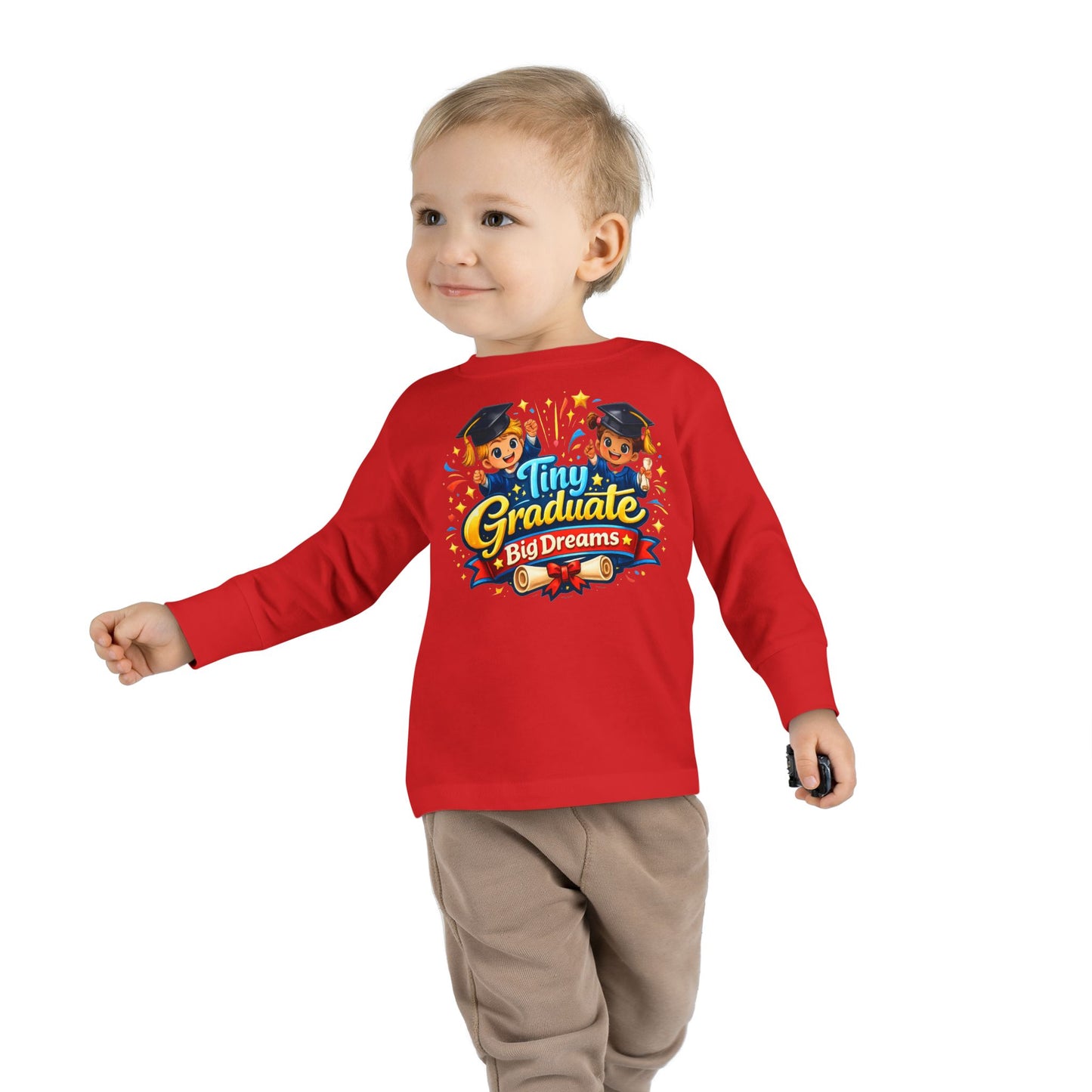 Toddler Tee - "Tiny Graduate Big Dreams" Long Sleeve Graduation Shirt