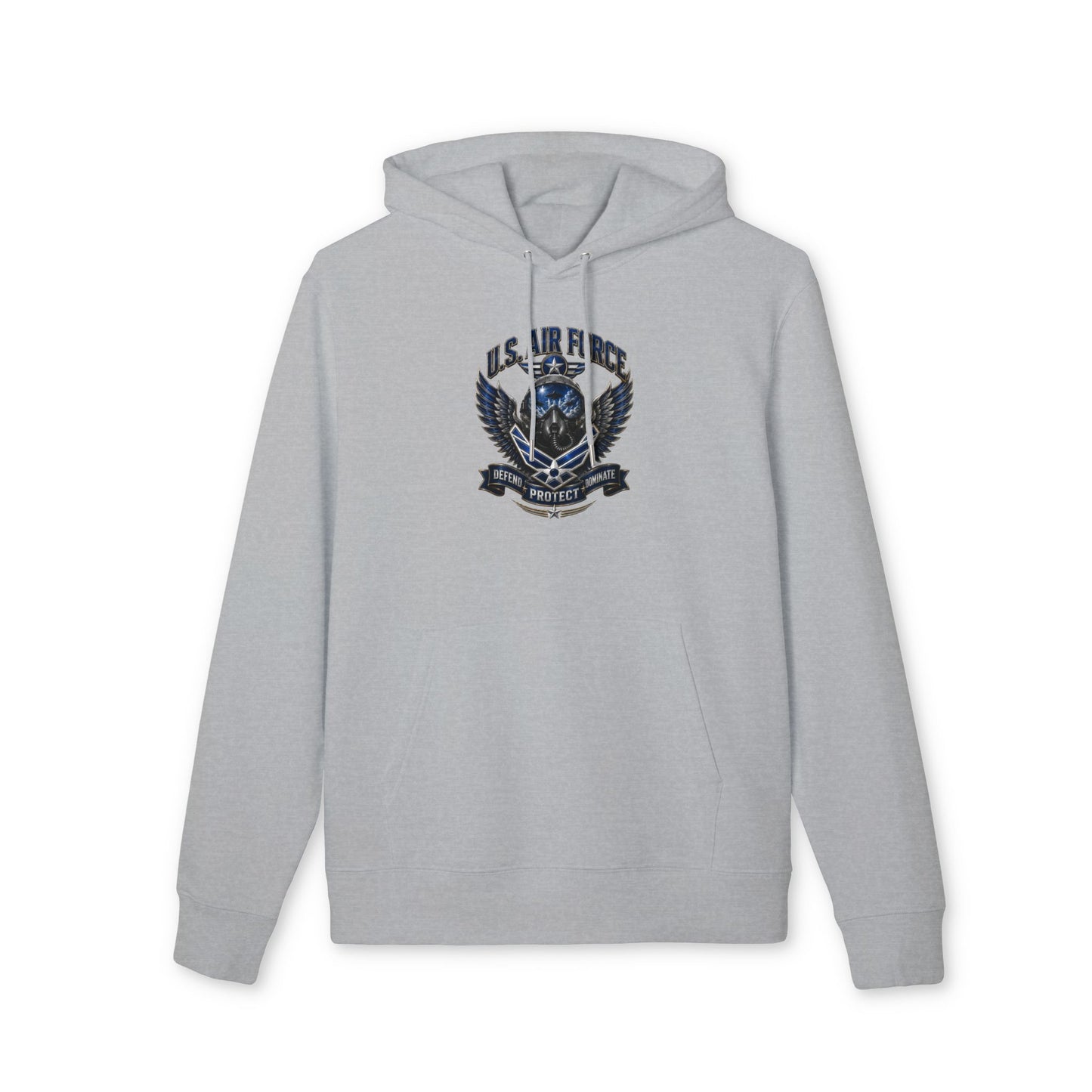 U.S. Air Force Crest Hoodie — "Defend, Protect, Serve" Military Emblem Pullover