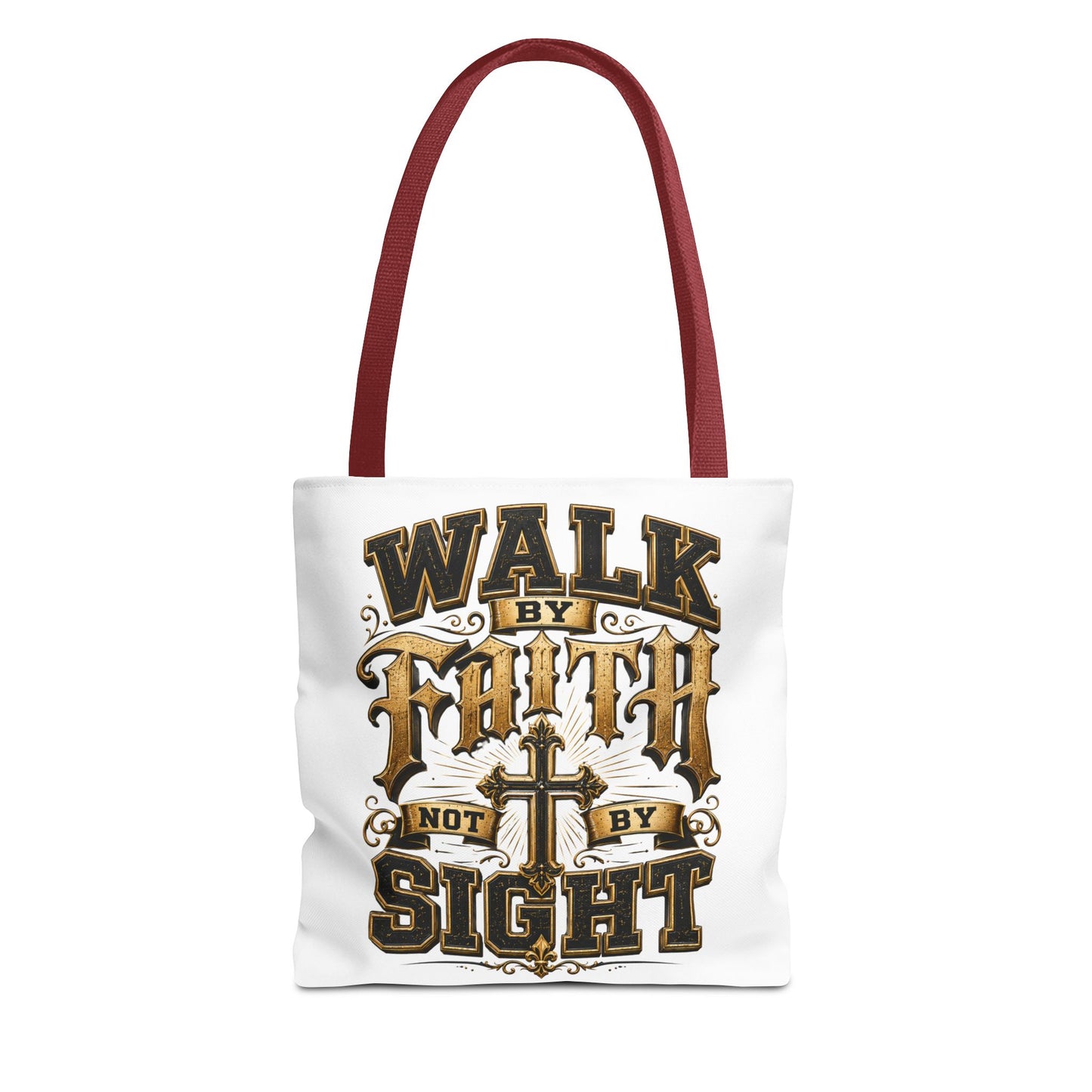 Walk by Faith Tote Bag — Christian Inspirational Cross Tote
