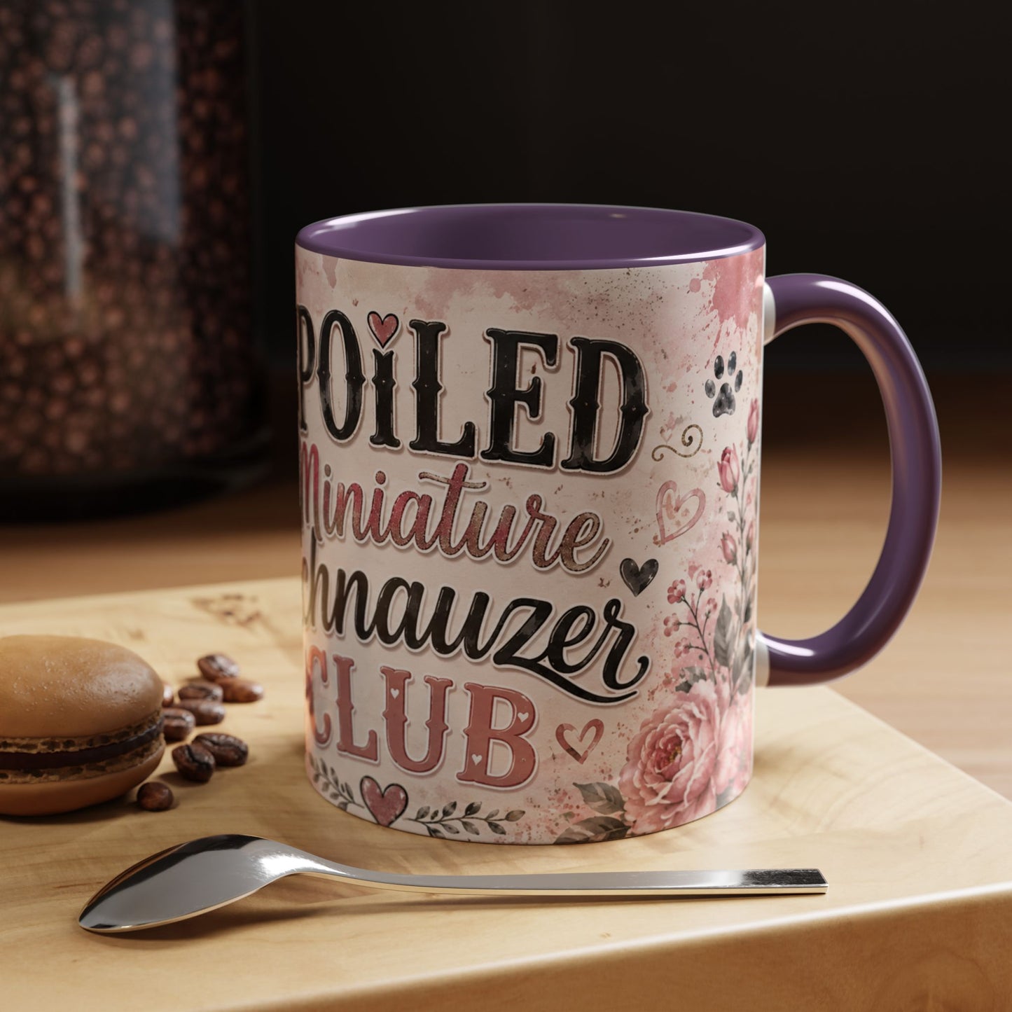 Spoiled Miniature Schnauzer Club Accent Coffee Mug — Cute Dog Mom Gift
