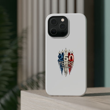 50 Years Patriotic iPhone Case — American Flag Anniversary Magnetic Impact-Resistant Case