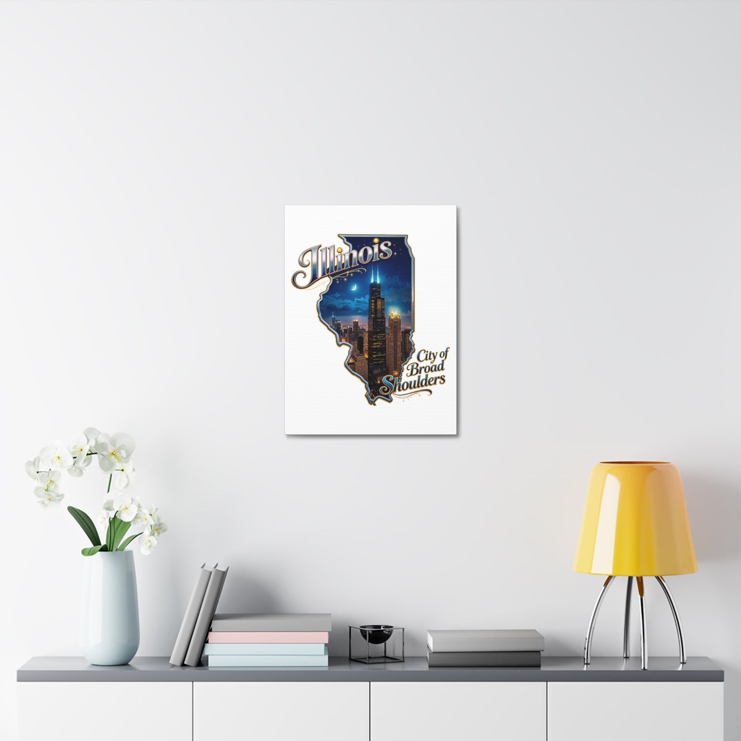Illinois Canvas Wall Art — "City of Broad Shoulders" Chicago Skyline Stretched Canvas