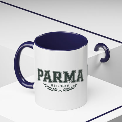 Parma Established 1816 Accent Coffee Mug — Vintage Collegiate Ceramic Coffee Cup