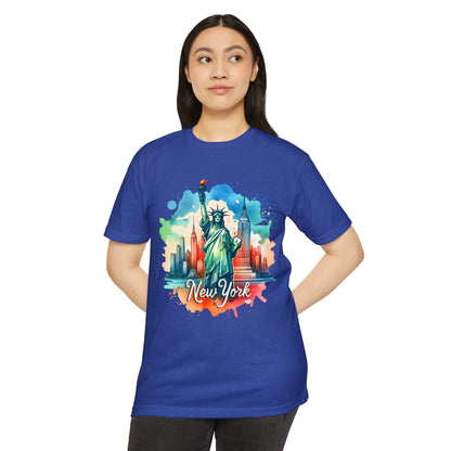 New York Watercolor Statue of Liberty T-Shirt