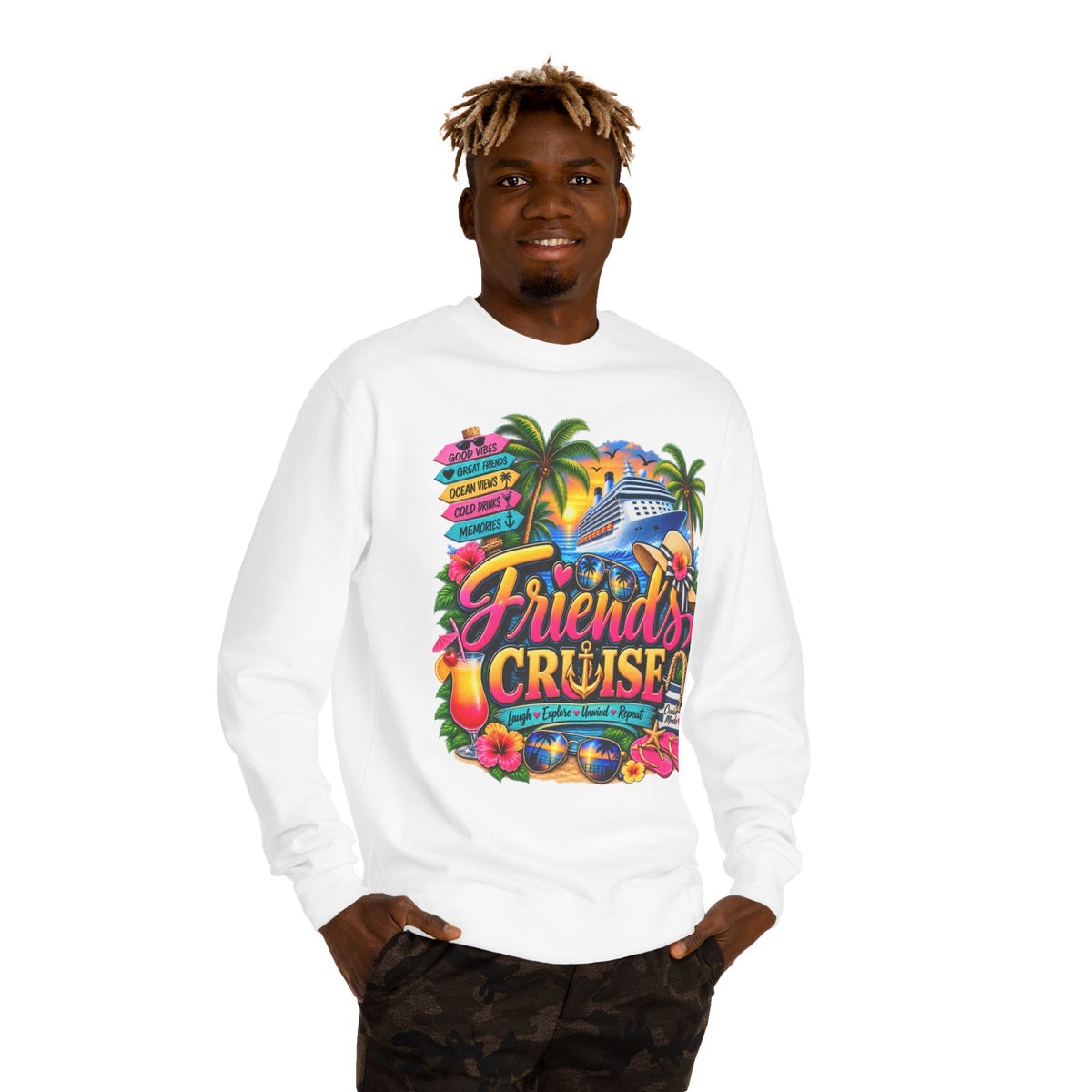Friends' Cruise Sweatshirt — Tropical Vacation Crewneck