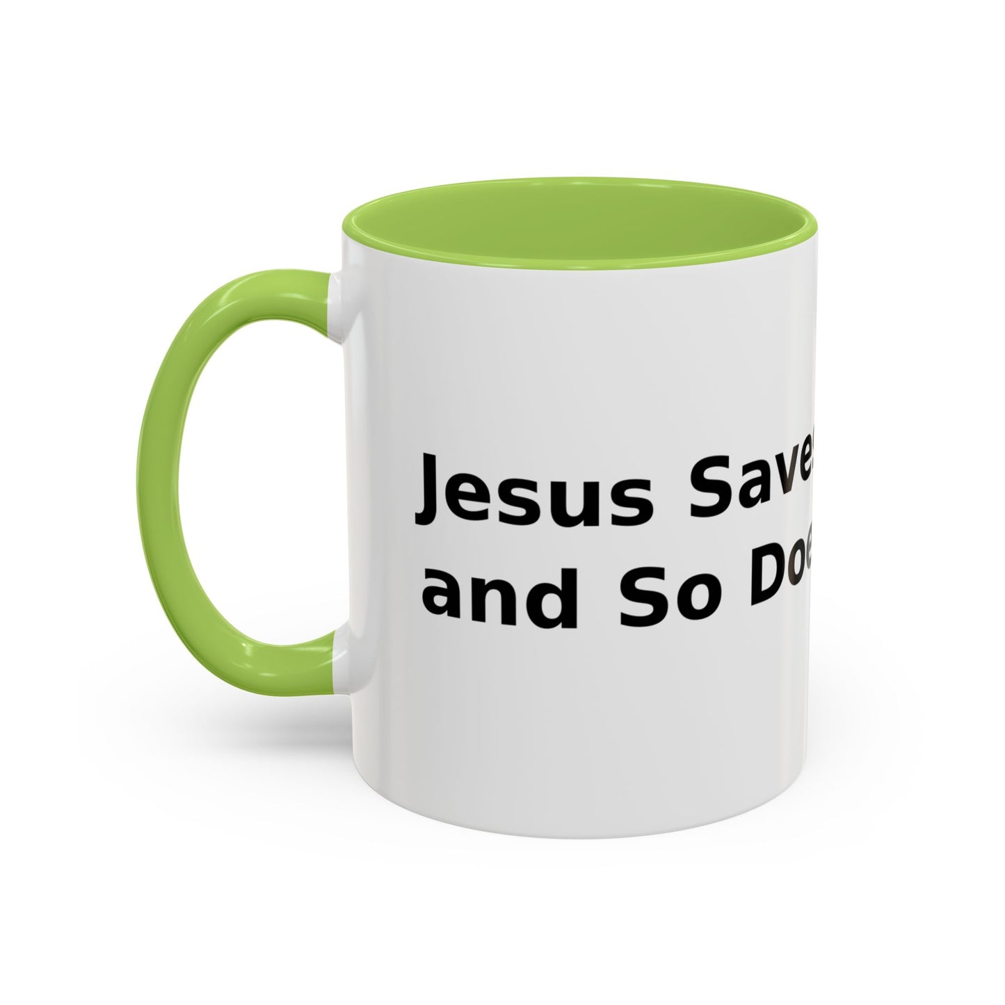 Accent Coffee Mug — “Faith + Medicine: Insulin Saves” Black-Accent Mug (11/15 oz)