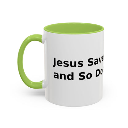 Accent Coffee Mug — “Faith + Medicine: Insulin Saves” Black-Accent Mug (11/15 oz)
