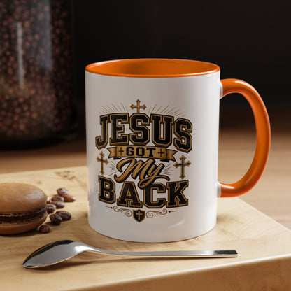 Jesus Got My Back Accent Coffee Mug – Faith Prayer Christian Gift (11/15oz)