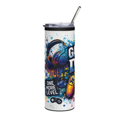 Gamer Dad 20oz Stainless Steel Tumbler – Colorful Controller & Headset Design