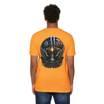 9/11 Never Forget Memorial T-Shirt — Twin Towers Tribute Tee