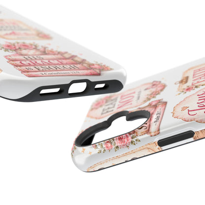 Christian Phone Case - "Fear Not, Faith Moves Mountains, Jesus Saves" Floral Magnetic Impact-Resistant Case