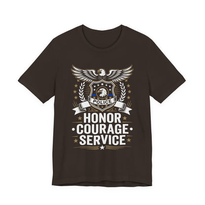 Police Honor Courage Service T-Shirt — Law Enforcement Tribute Tee