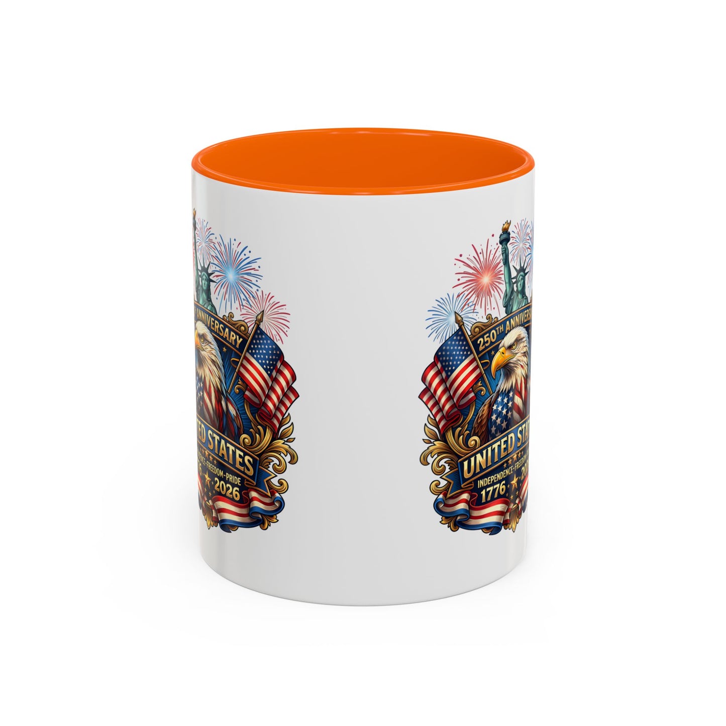Patriotic Coffee Mug — United States 250th Anniversary Eagle & Fireworks (11/15oz)