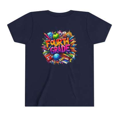 Fourth Grade Youth T‑Shirt – Colorful School Supplies Back to School Tee