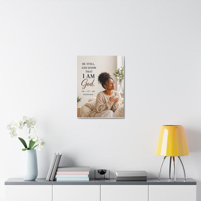 Stretched Canvas - "Be Still and Know That I Am God" Psalm 46:10 Inspirational Wall Art