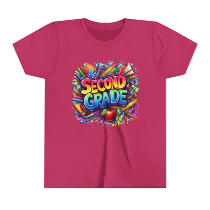 Second Grade Youth Tee — Colorful Back-to-School Kids T-Shirt