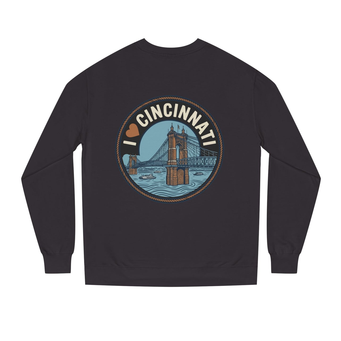 Cincinnati Bridge Crewneck Sweatshirt — I  Cincinnati Graphic