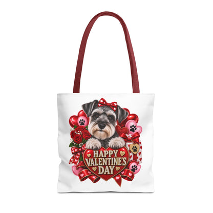 Valentine's Day Dog Tote Bag — Happy Valentine's Day Schnauzer Heart Design