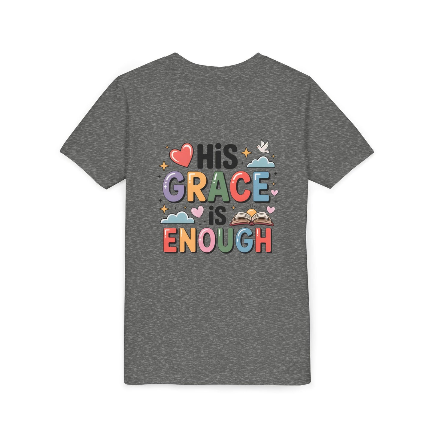His Grace Is Enough Youth Tee — Christian Kids Inspirational Shirt