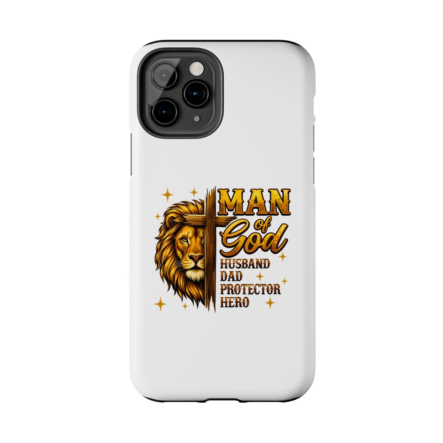 Man of God Lion Phone Case — ‘Man of God’ Christian Protector Dad Gift