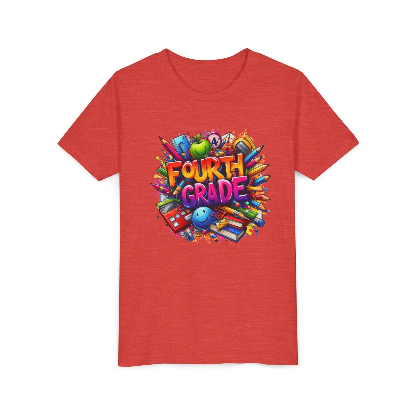 Fourth Grade Youth T‑Shirt – Colorful School Supplies Back to School Tee