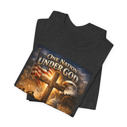 One Nation Under God T-Shirt — 250 Years of Faith Patriotic Christian Tee