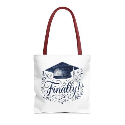 Graduation Tote Bag - "Finally!" Cap & Dove Graduation Gift Tote