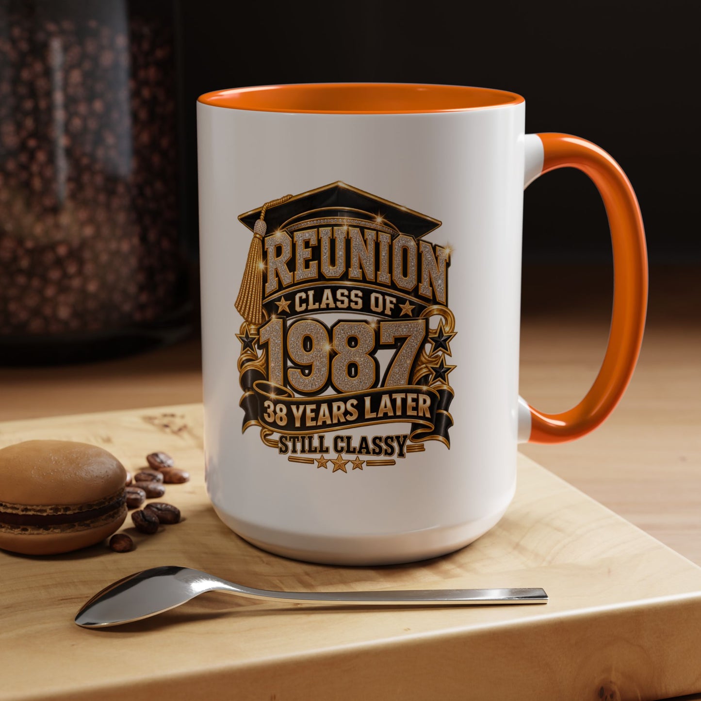 Class of 1987 Reunion Coffee Mug — 38 Years Later, Still Classy Accent Mug