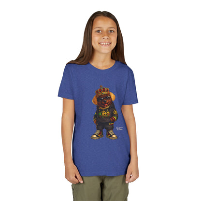 Youth Tee — 'Lil King' Crowned Bear Graphic Shirt