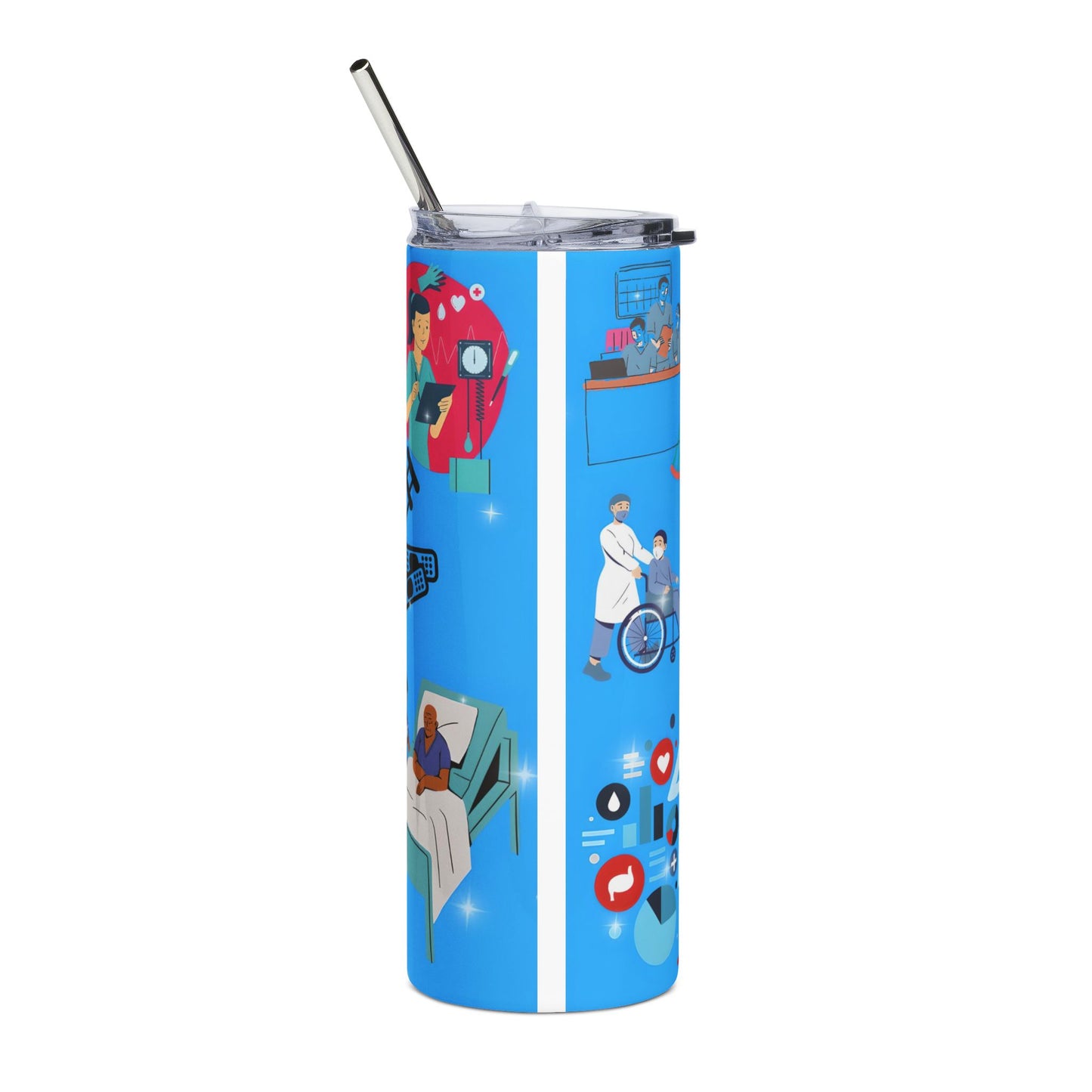 RN Nurse Stainless Steel Tumbler - 20oz Medical Tribute Travel Cup