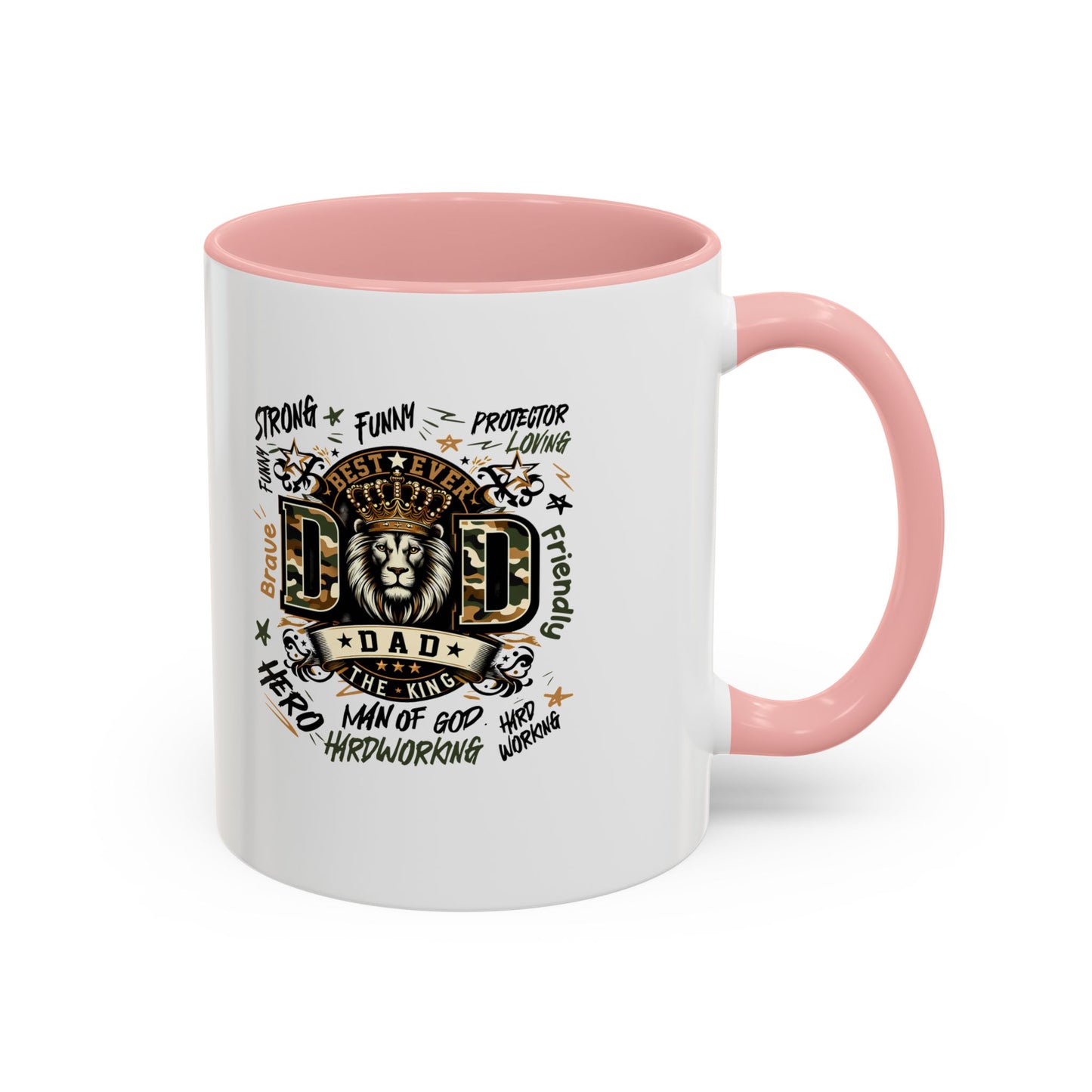 Dad King Lion Coffee Mug — 'Dad: The King' Accent 11/15oz Gift