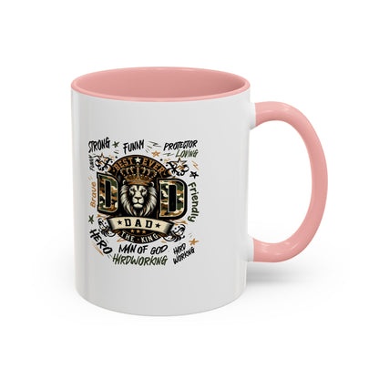 Dad King Lion Coffee Mug — 'Dad: The King' Accent 11/15oz Gift