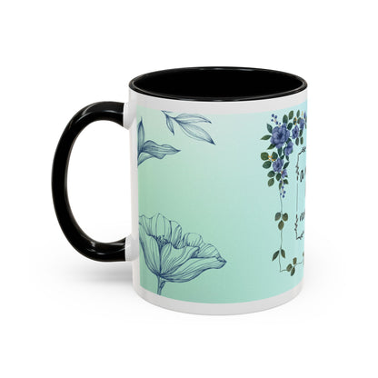 Mother's Heart Floral Accent Coffee Mug — "A Mother's Heart Never Fades"