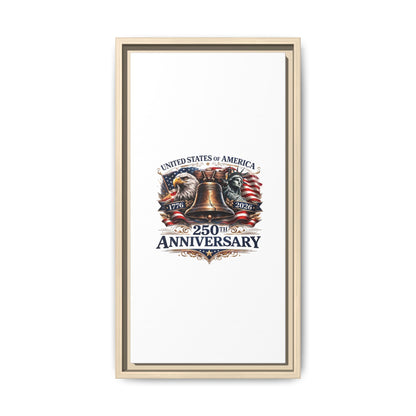 250th Anniversary Framed Canvas - United States of America Patriotic Liberty Bell Print