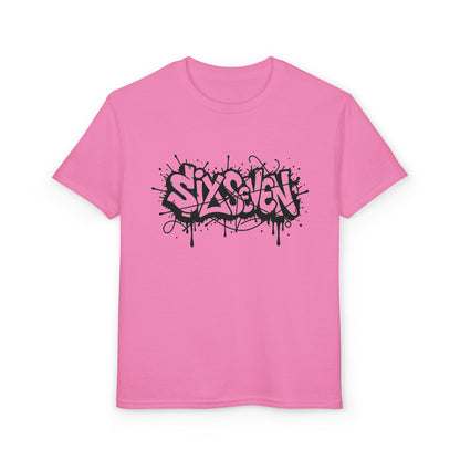 Youth T-Shirt — 'SixxSeven' Black Graffiti Drip Streetwear Tee