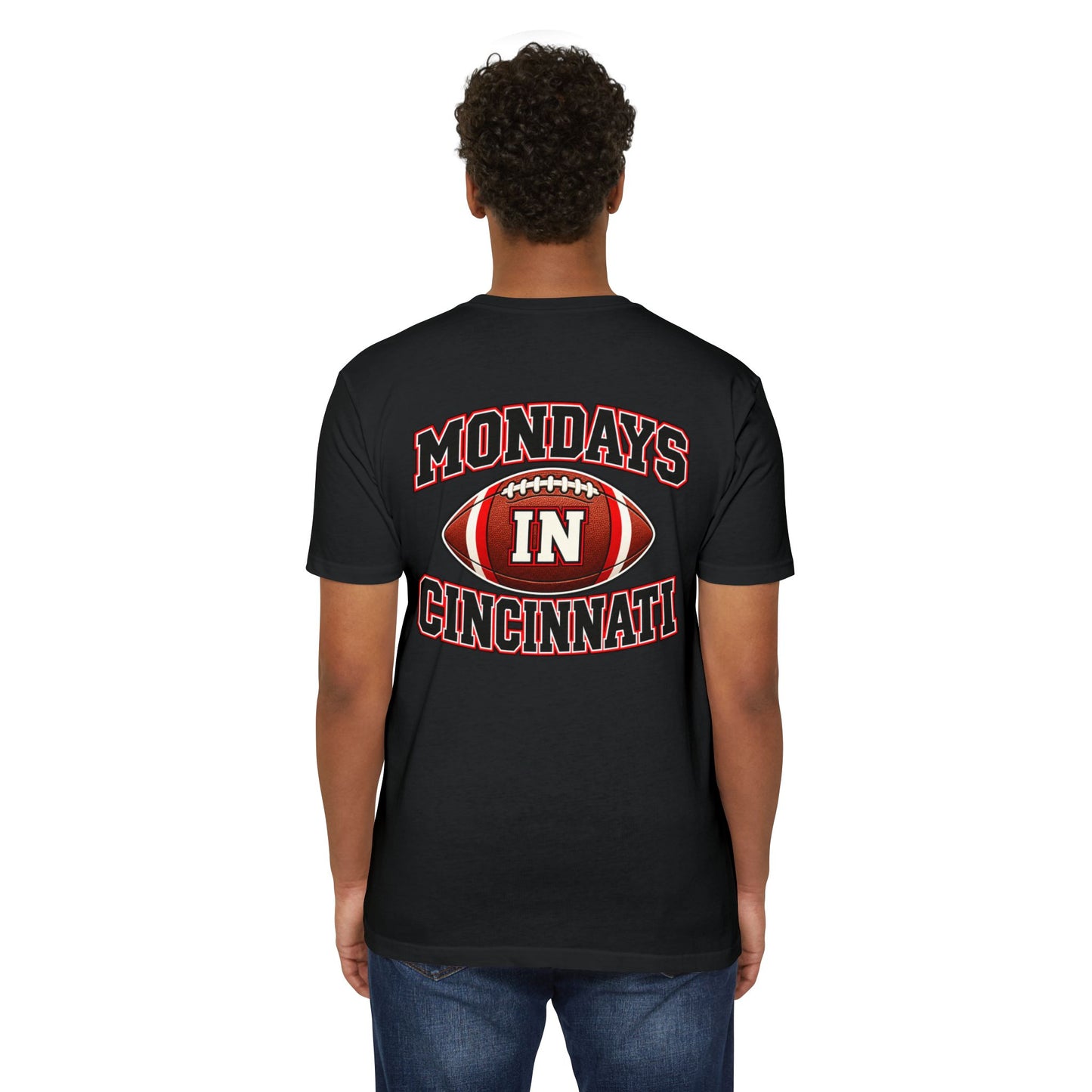 Mondays in Cincinnati Football T-Shirt — Game Day Fan Tee